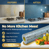 Self-Adhesive Kitchen Oil-Proof Sticker Roll | Waterproof Aluminium Foil Sheet | DIY Wallpaper 60x200cm
