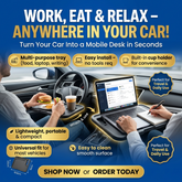 Plastic Steering Wheel Dining & Work Tray for Car – Portable Food Table & Laptop Desk for Driver & Passenger