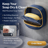 1PC Soap Box Wall Mounted Light Luxury Soap Holder Punch Free Drain Laundry Soap Box Easy Cleaning | Random Colour