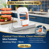 Foldable Mini Mop | Portable Desktop Wet & Dry Cleaning Mop | Self‑Squeezing