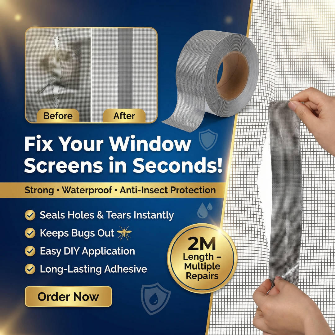 Waterproof Self Adhesive Window Screen Repair Tape Anti Insect Mesh Patch Strong Adhesive 2M Length