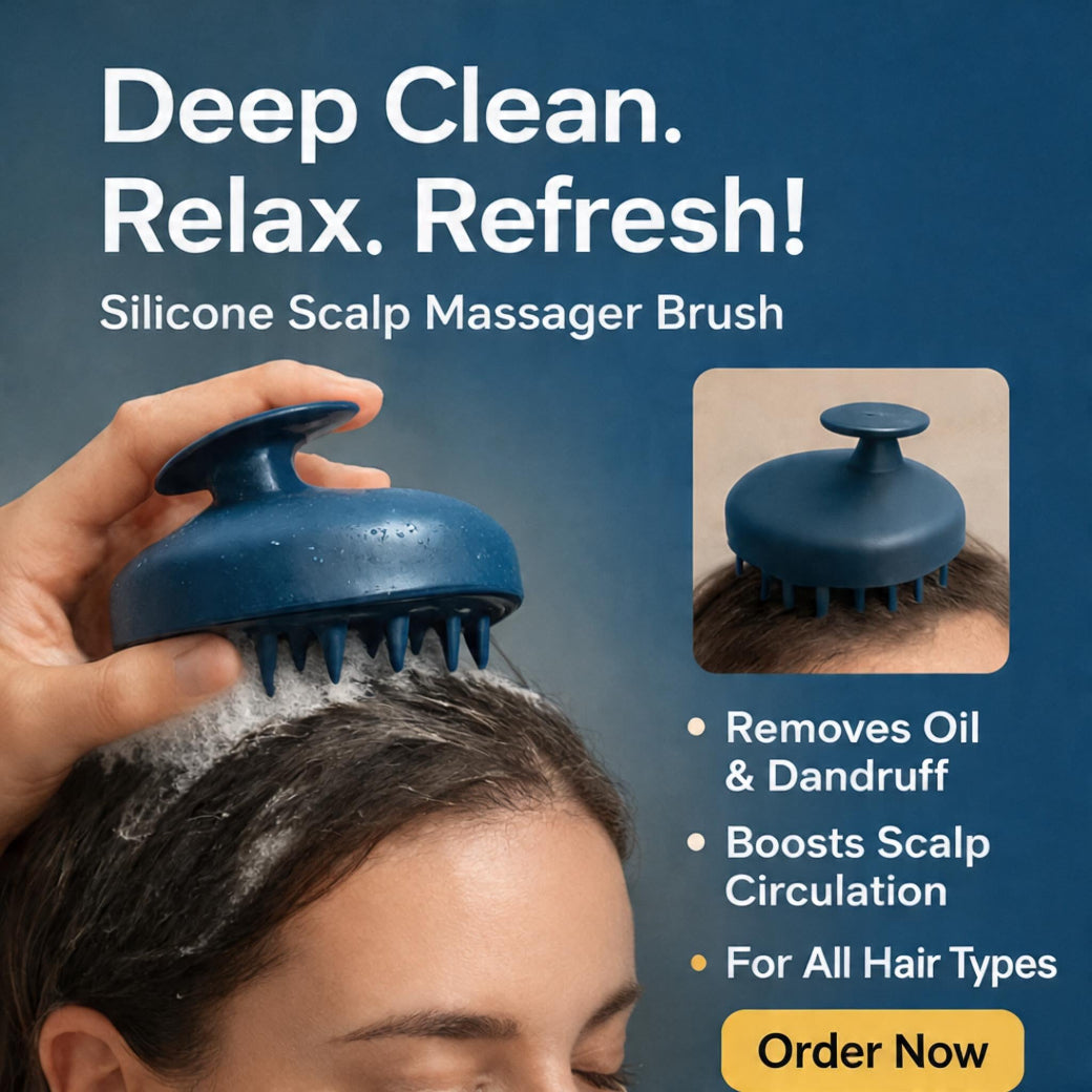 Scalp Massager – Soft Silicone Shampoo Brush for Deep Scalp Care